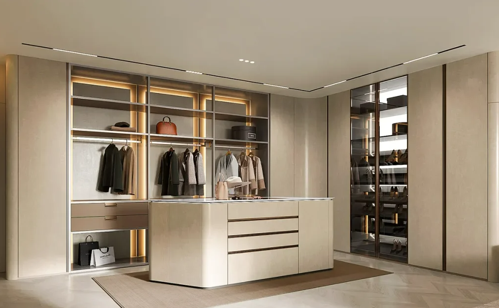 Luxury Modern Cloud Series Bedroom Cabinet with Island